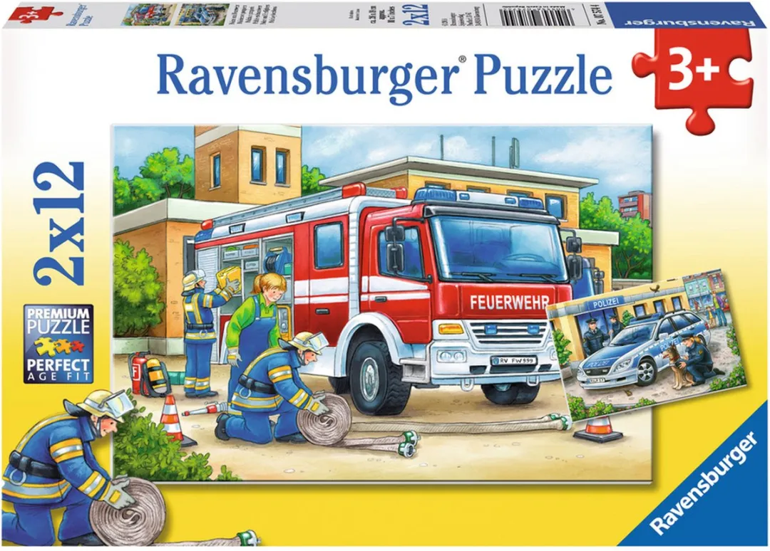 Ravensburger Politie en Brandweer Puzzel 4x12 Stuks