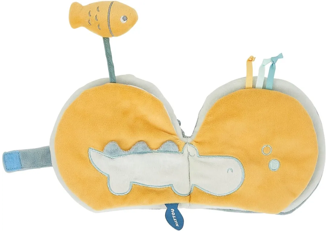 Nattou Baby Activiteitenboekje Walvis Romeo Jules en Sally 15cm - Marmergroen