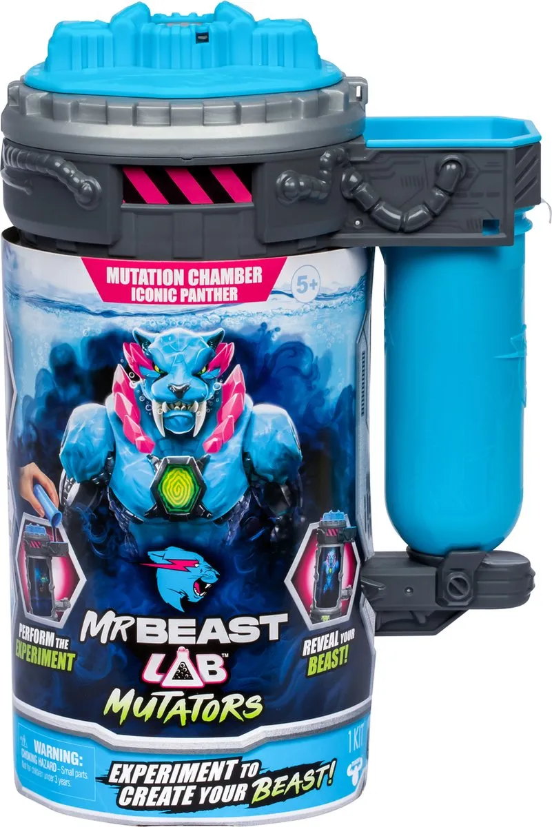 Moose Toys MrBeast Lab Mutators MS24717 Actiefiguur - Iconic Panther - Blauw Roze