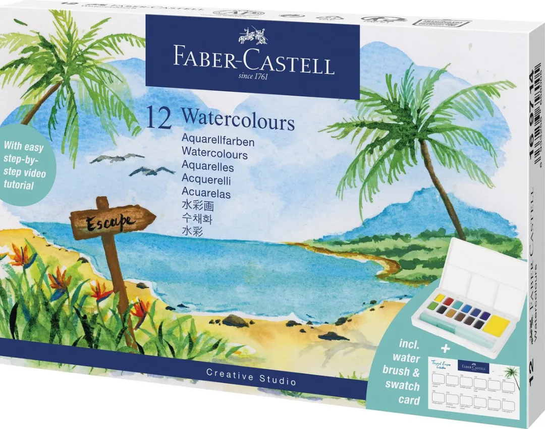 Faber-Castell FC-169714 Waterverfbox 12 Kleuren