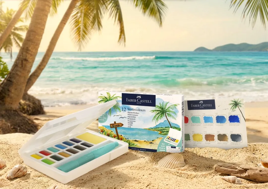 Faber-Castell FC-169714 Waterverfbox 12 Kleuren - met Penseel