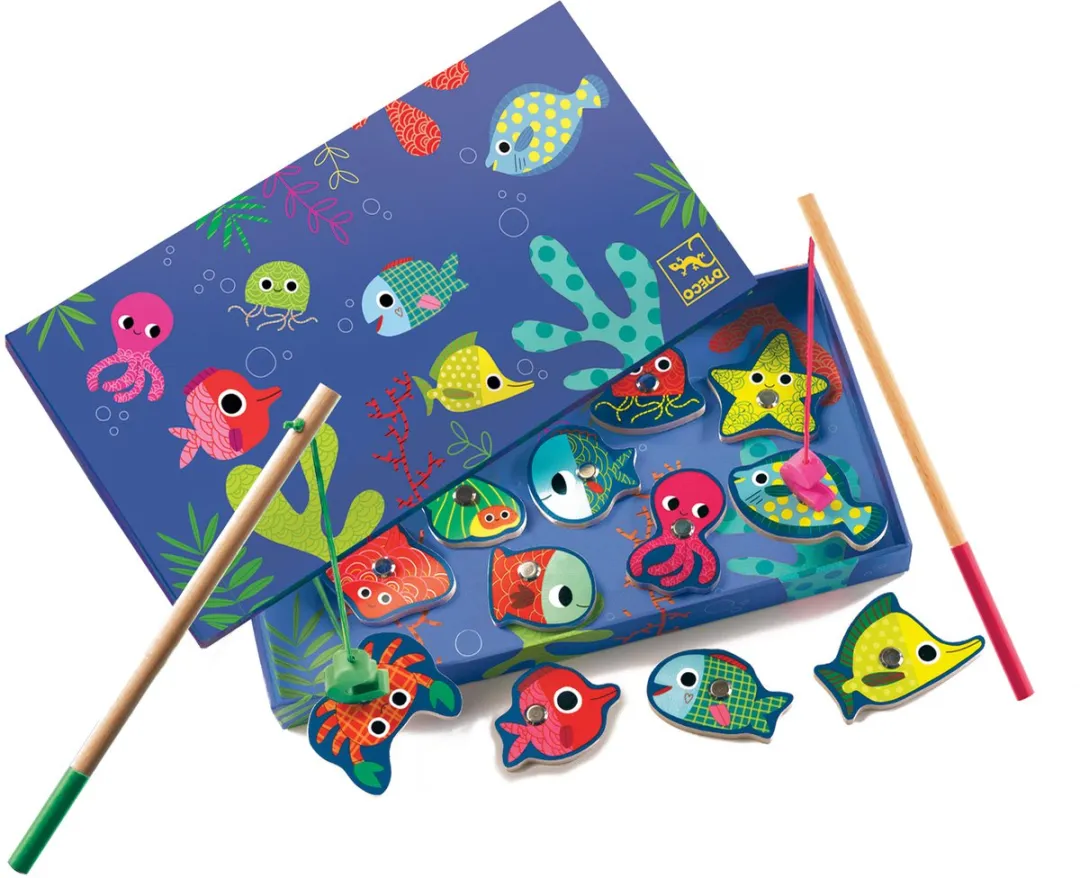 Djeco Fishing Colour Visjespel - 2 Hengels & 12 Visjes - afbeelding 4 van 5