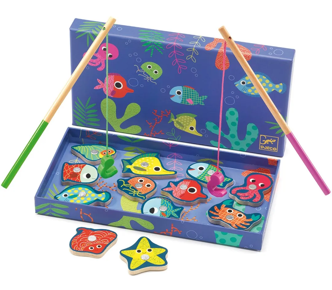 Djeco Fishing Colour Visjespel - 2 Hengels & 12 Visjes - afbeelding 2 van 5