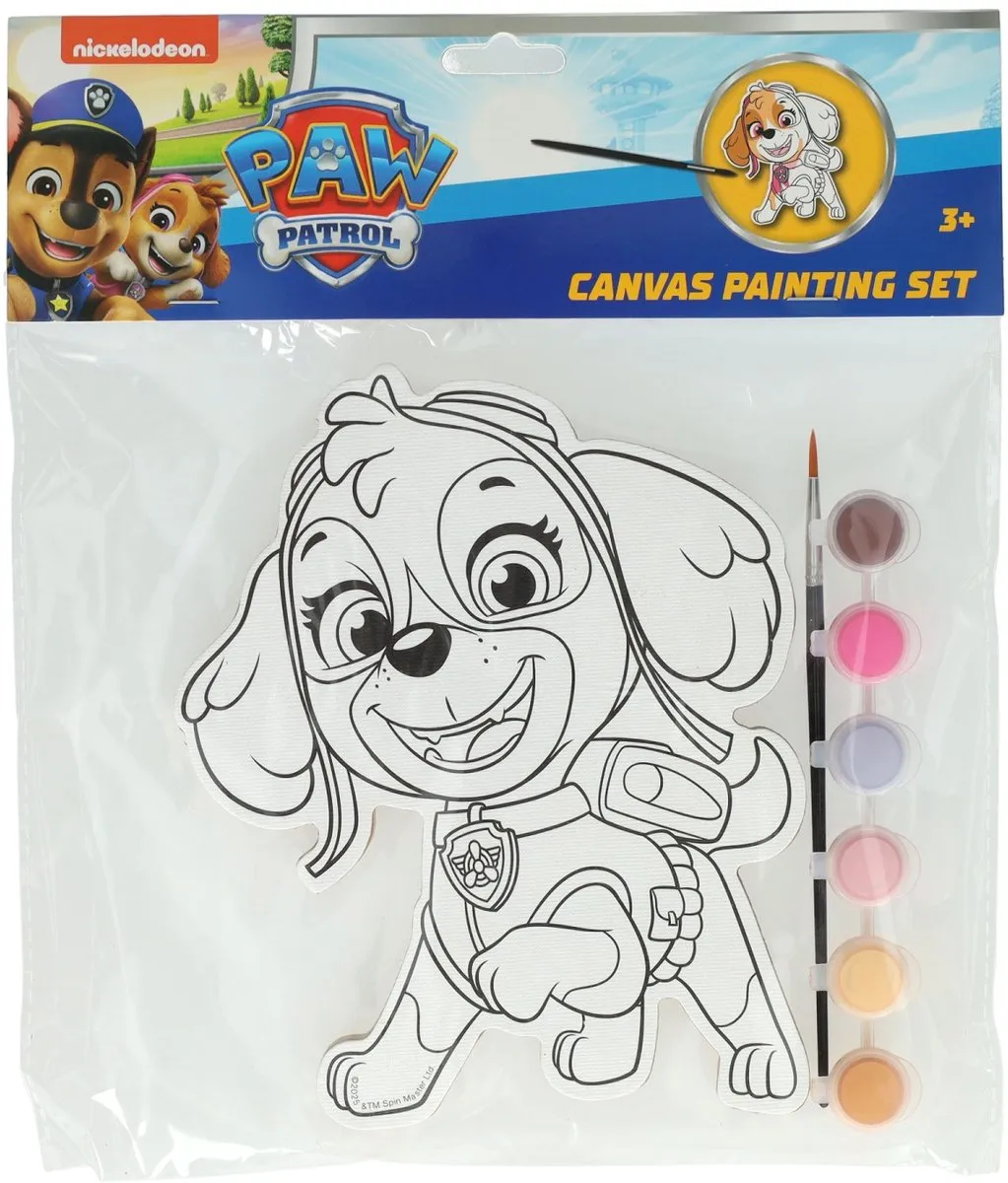 Johntoy PAW Patrol schilderen canvas Skye met penseel en verf set.