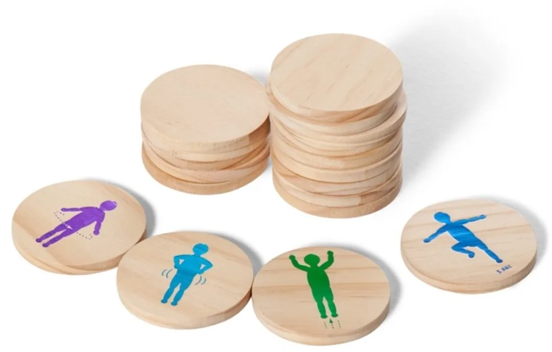 BS Toys Denk & Doe Bundel GA538 - 3-Vormen Memo + Moves Houten Kaartspel Meerkleurig