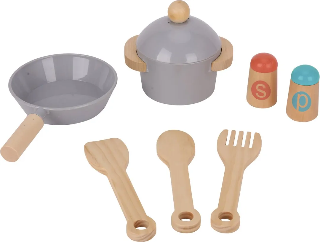 Tooky Toy Houten Speelkeuken 11-delig - Meerkleurig
