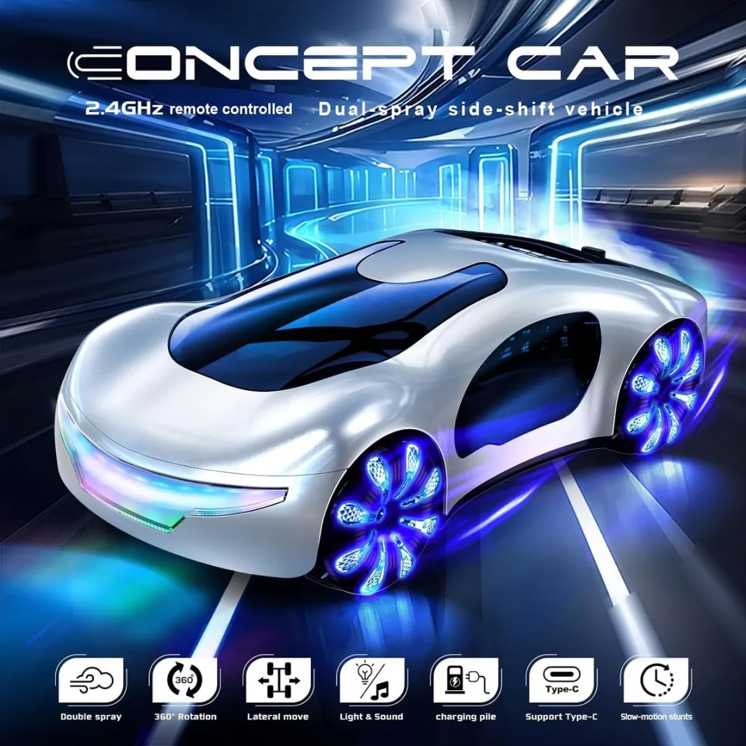 ECTEATOY Afstandsbedienbare Auto Handgebaren - 360° Stunts - Licht & Geluid
