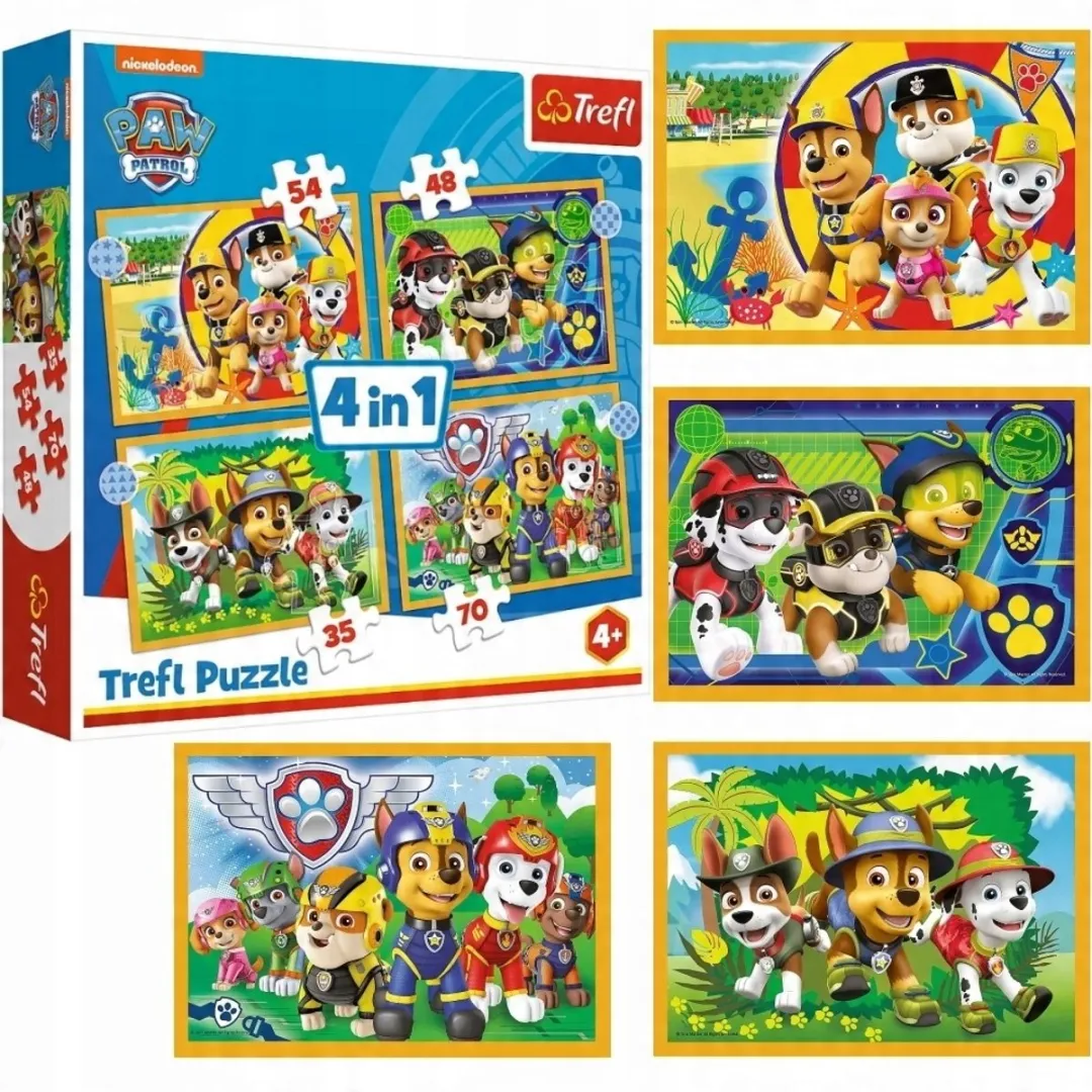 Trefl Psi Patrol 4-in-1 Educatieve Puzzels 207 Stuks