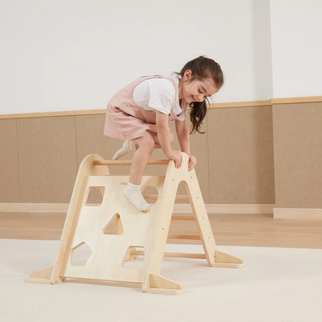 VIGA Houten Klimdriehoek Montessori - Meerkleurig