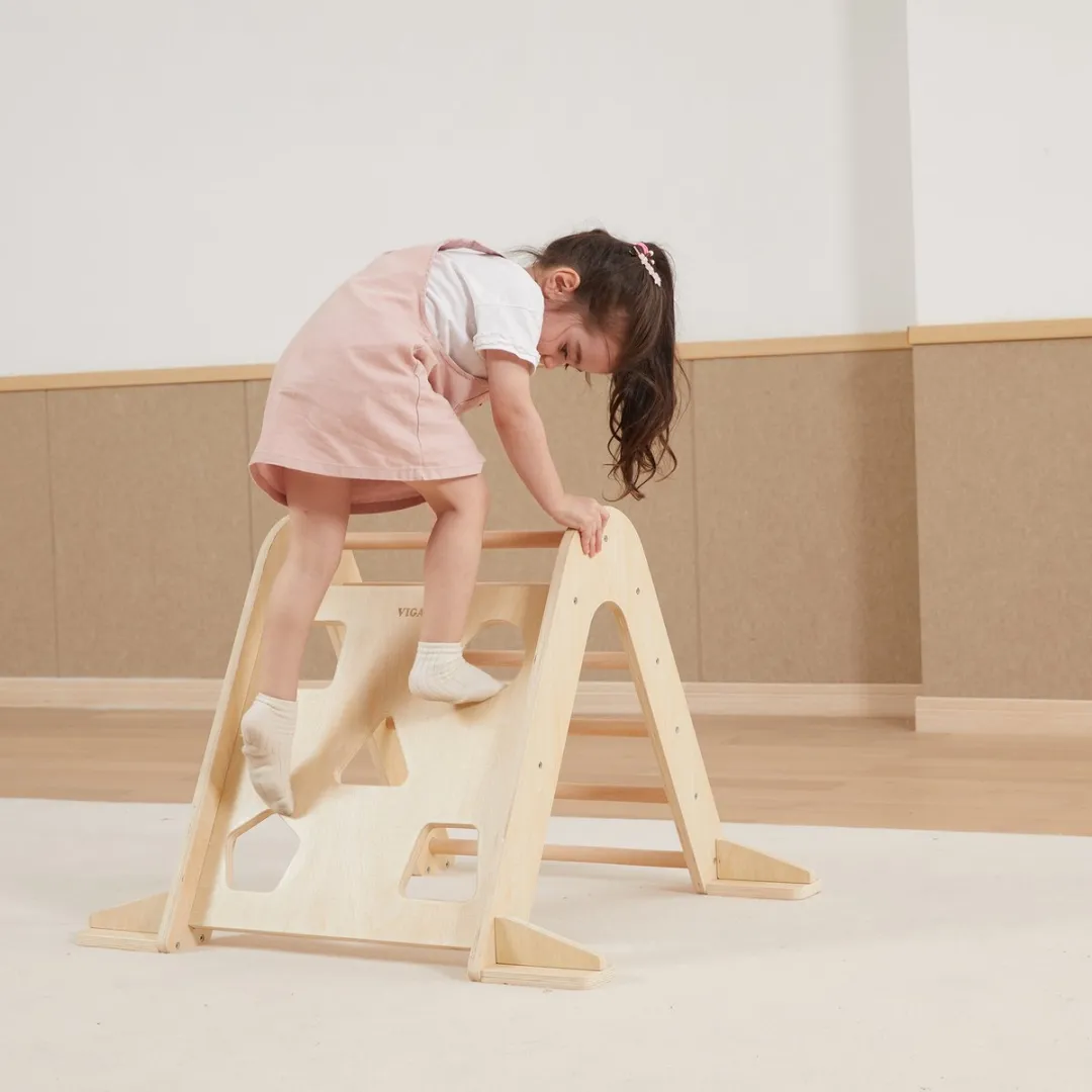 VIGA Houten Klimdriehoek Montessori - Meerkleurig