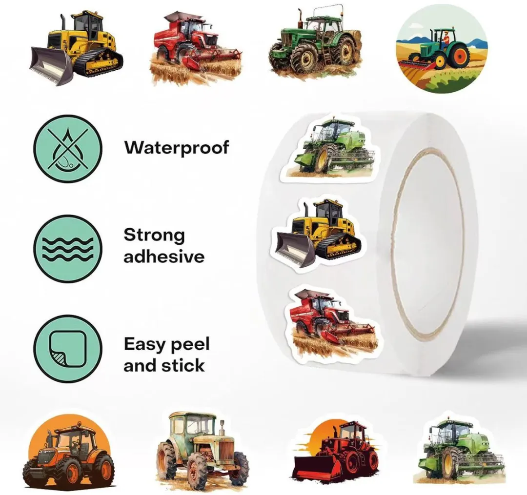 RedParrot Tractor Stickers Stickerrol - 500 Stuks - afbeelding 6 van 6