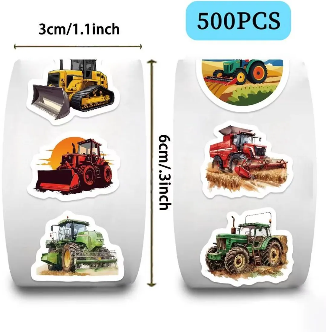 RedParrot Tractor Stickers Stickerrol - 500 Stuks
