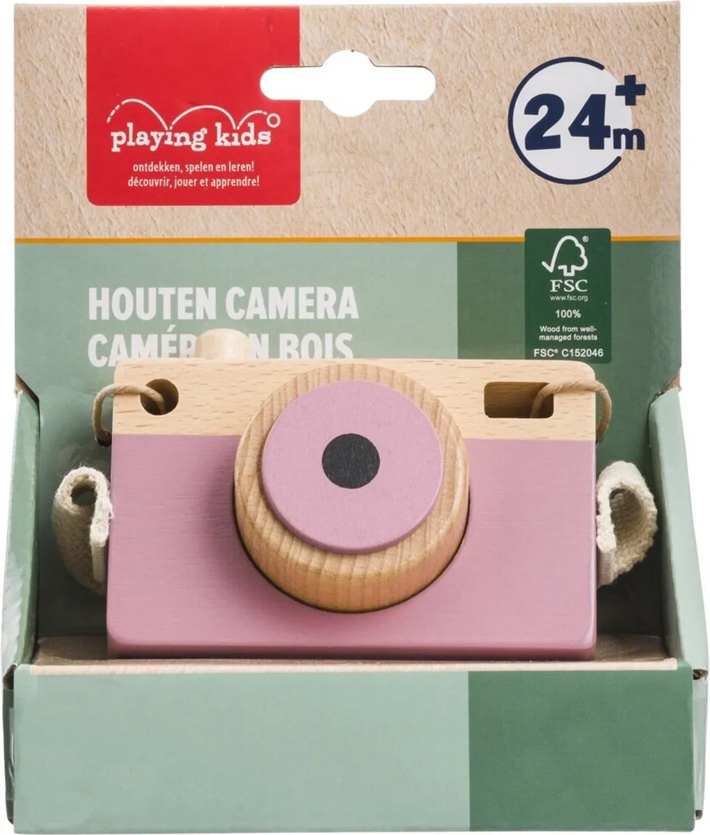Playing Kids Houten Camera Roze
