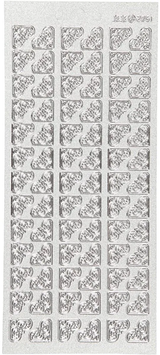 Creativ Company Zilver Hoekstickers 10x23cm
