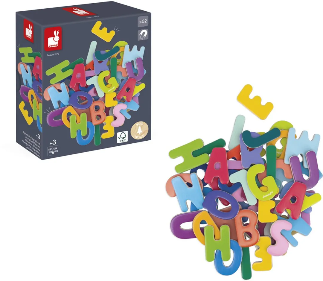 Janod Magneetset Alfabet 52-delig - Meerkleurig