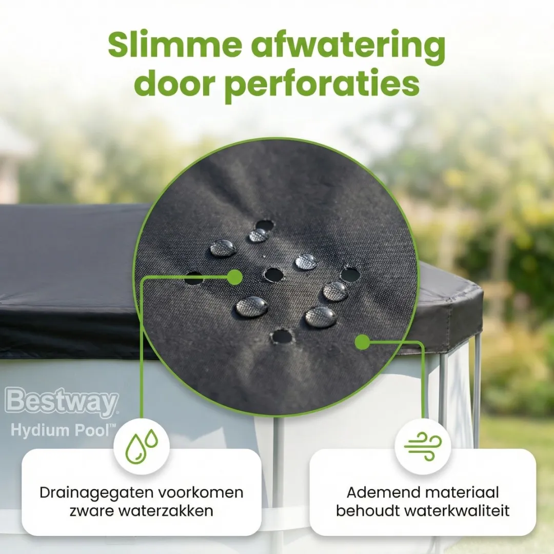 Bestway Afdekzeil Rond 58292 - Ø396cm - Zwart
