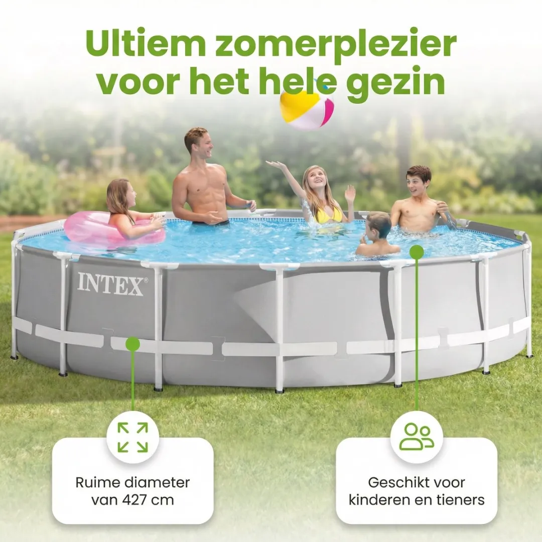 Intex Prism Frame 26720GN Zwembad 427x107cm - Met filterpomp & accessoires