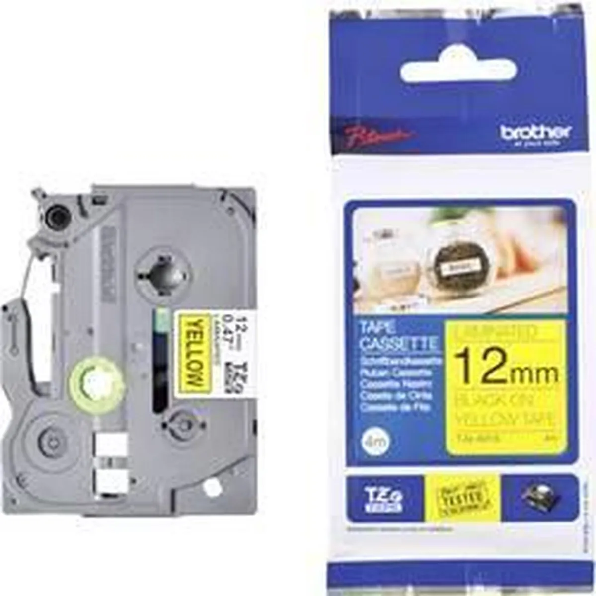 Brother TZe-631S Labeltape - Geel/Zwart 12mm 4m - afbeelding 6 van 6
