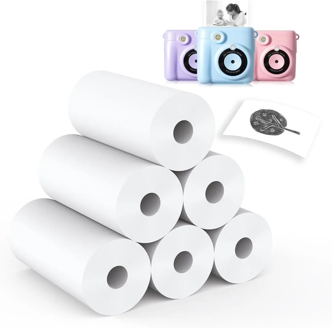 ECTEATOY Thermisch Printpapier Kindercamera - 6 Stuks Wit