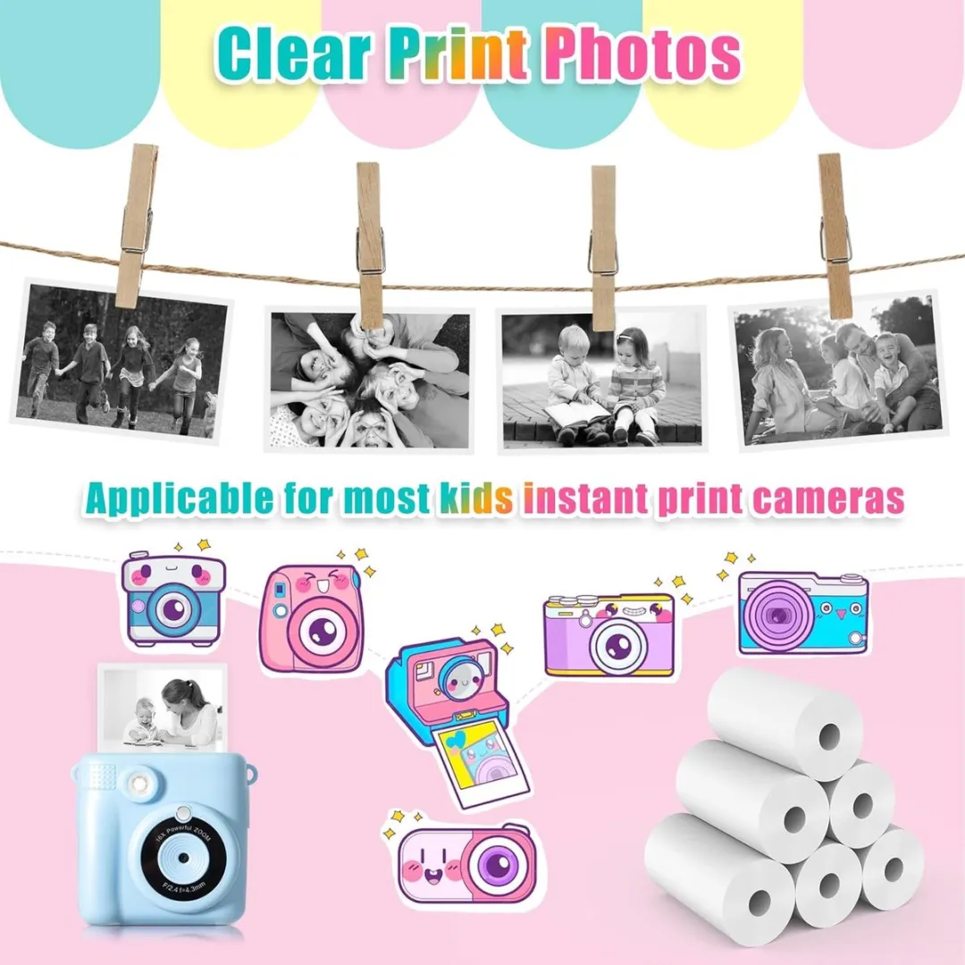 ECTEATOY Thermisch Printpapier Kindercamera - 6 Stuks Wit - afbeelding 6 van 6