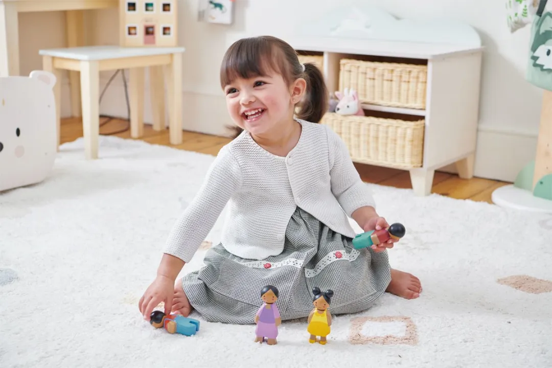 Tender Leaf Toys Poppenfamilie Sunny Hout - 4-delig Multicolor