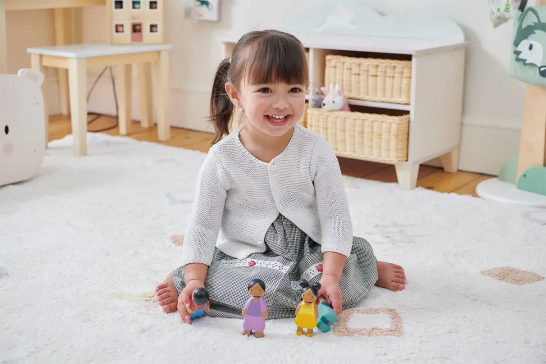 Tender Leaf Toys Poppenfamilie Sunny Hout - 4-delig Multicolor