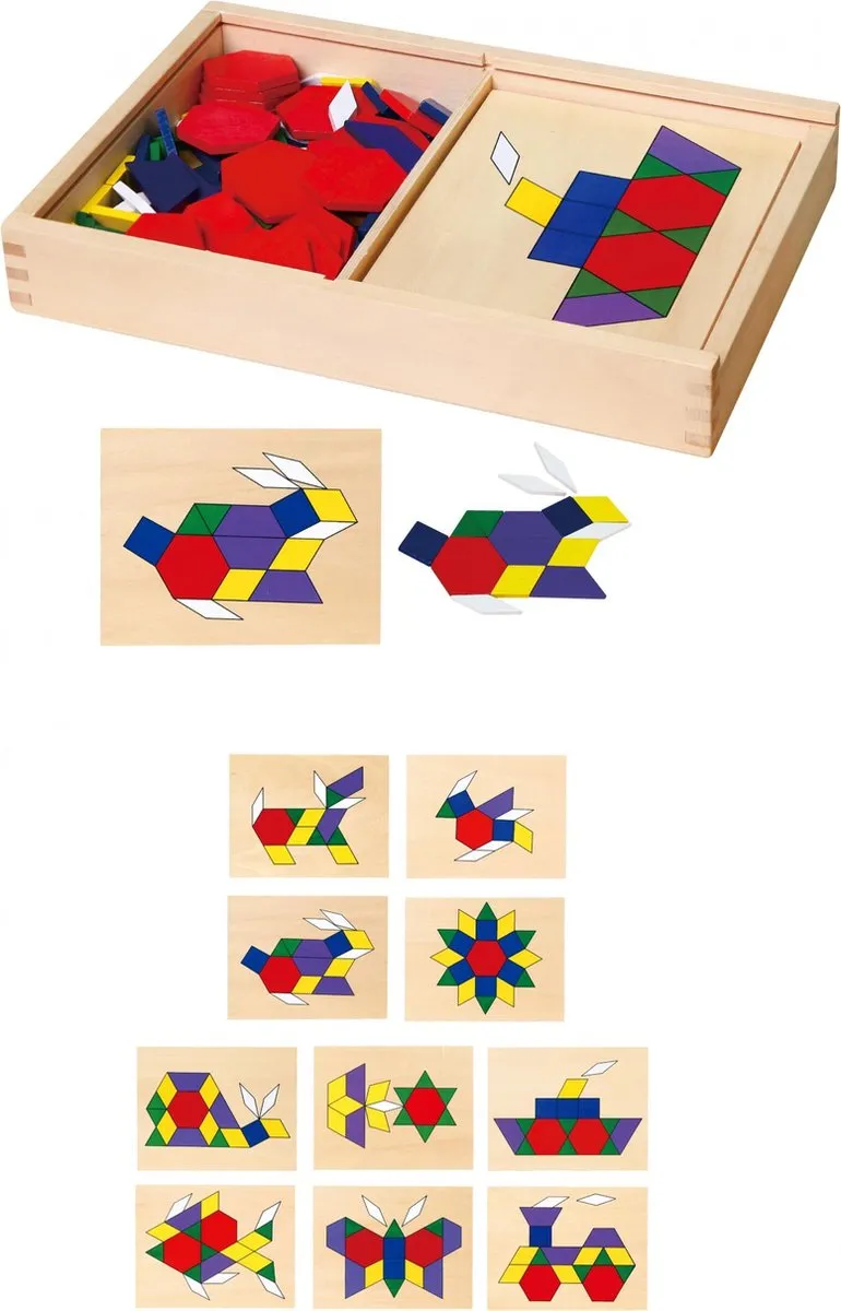 Viga Toys Vormenpuzzel Junior Mozaïek 70 Stuks - Multicolor