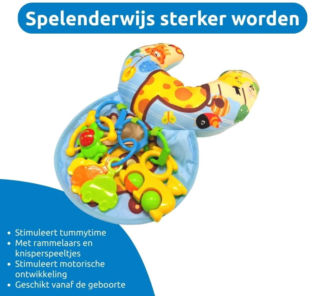 Eco Toys Jungle Blauw Giraffe Buiktrainer - 0+ Maanden