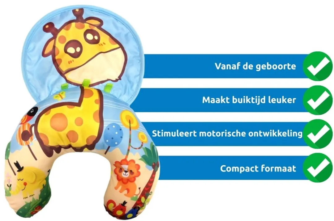 Eco Toys Jungle Blauw Giraffe Buiktrainer - 0+ Maanden