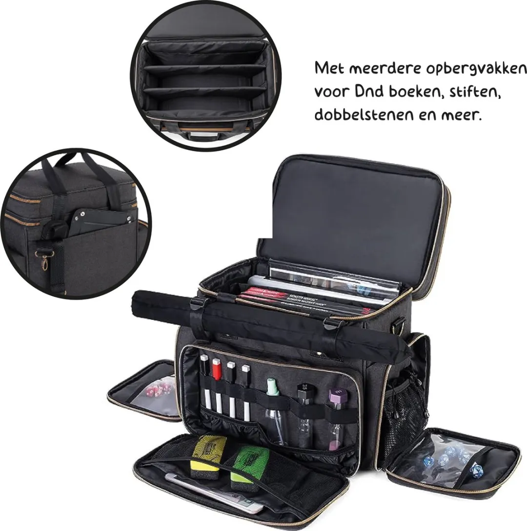 Lapi Toys Dungeons & Dragons Draagtas - Zwart/Goud - 3 Vakken