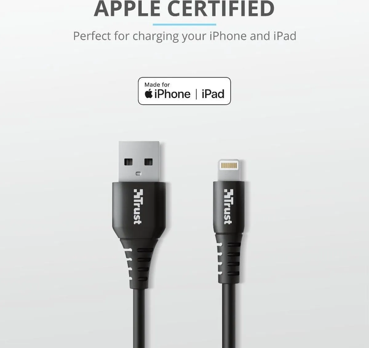 Trust 23566 USB Lightning Kabel 1m - Apple Gecertificeerd