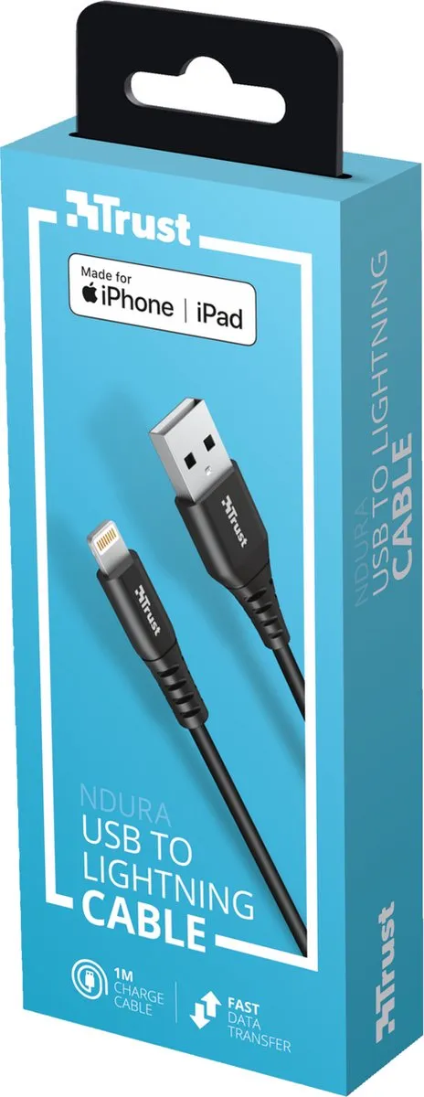 Trust 23566 USB Lightning Kabel 1m - Apple Gecertificeerd
