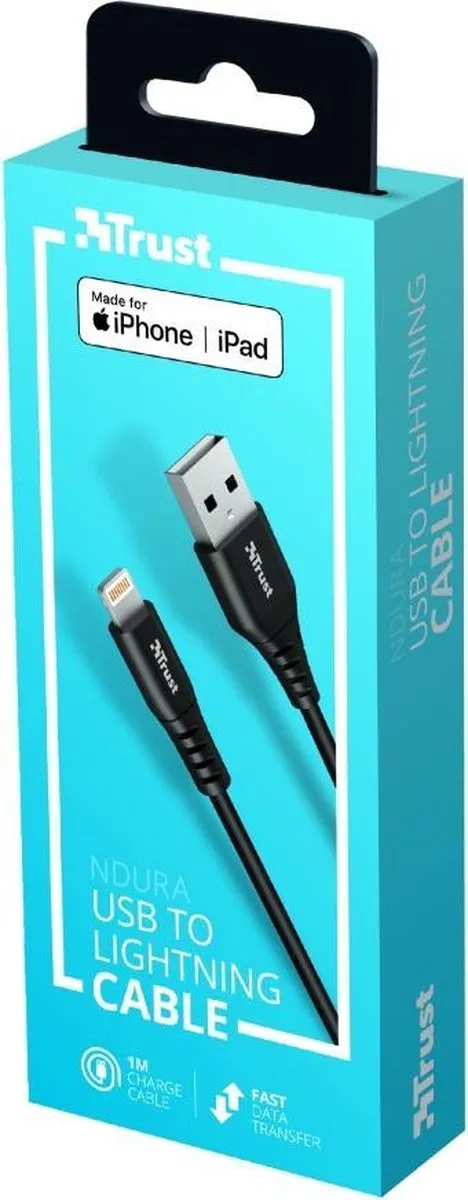 Trust 23566 USB Lightning Kabel 1m - Apple Gecertificeerd