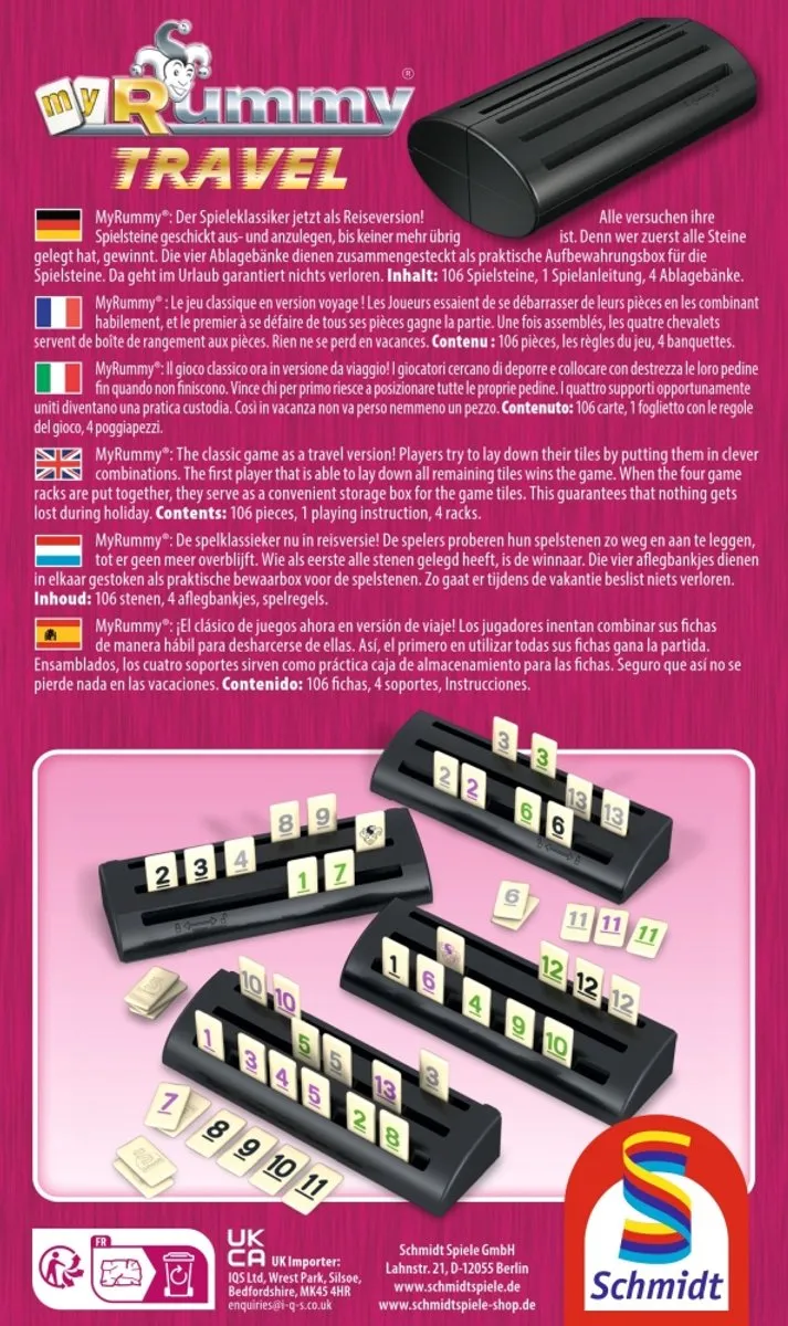Schmidt Spiele Myrummy Travel Reisspel - 4 Spelers