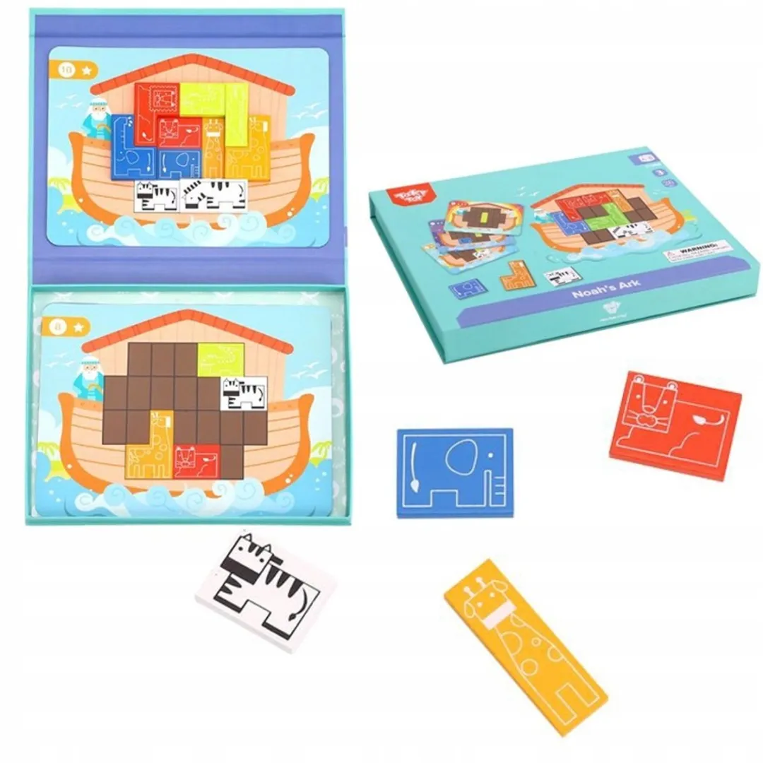 Tooky Toy Houten Puzzel Ark van Noach - 10 Stuks - Meerkleurig