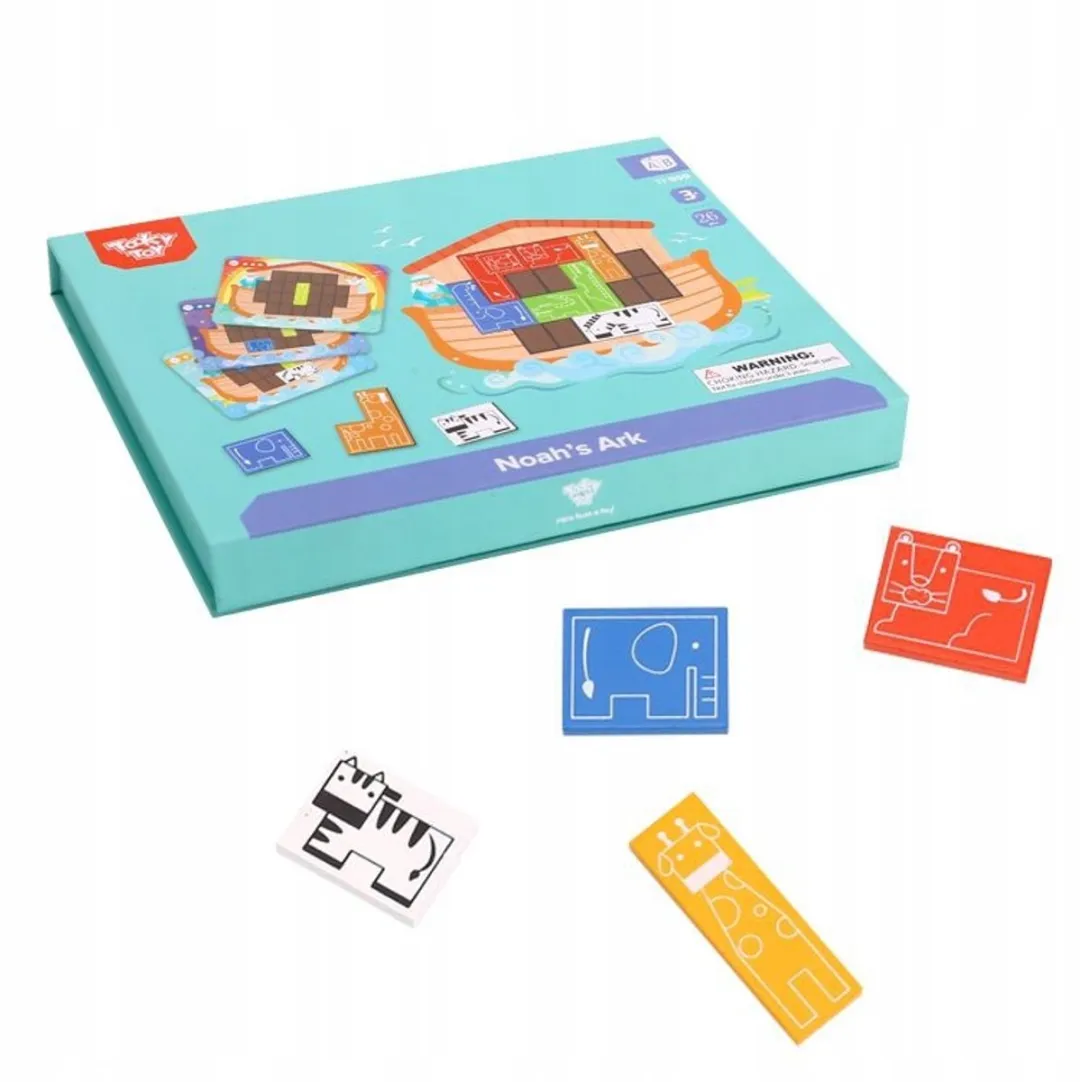 Tooky Toy Houten Puzzel Ark van Noach - 10 Stuks - Meerkleurig
