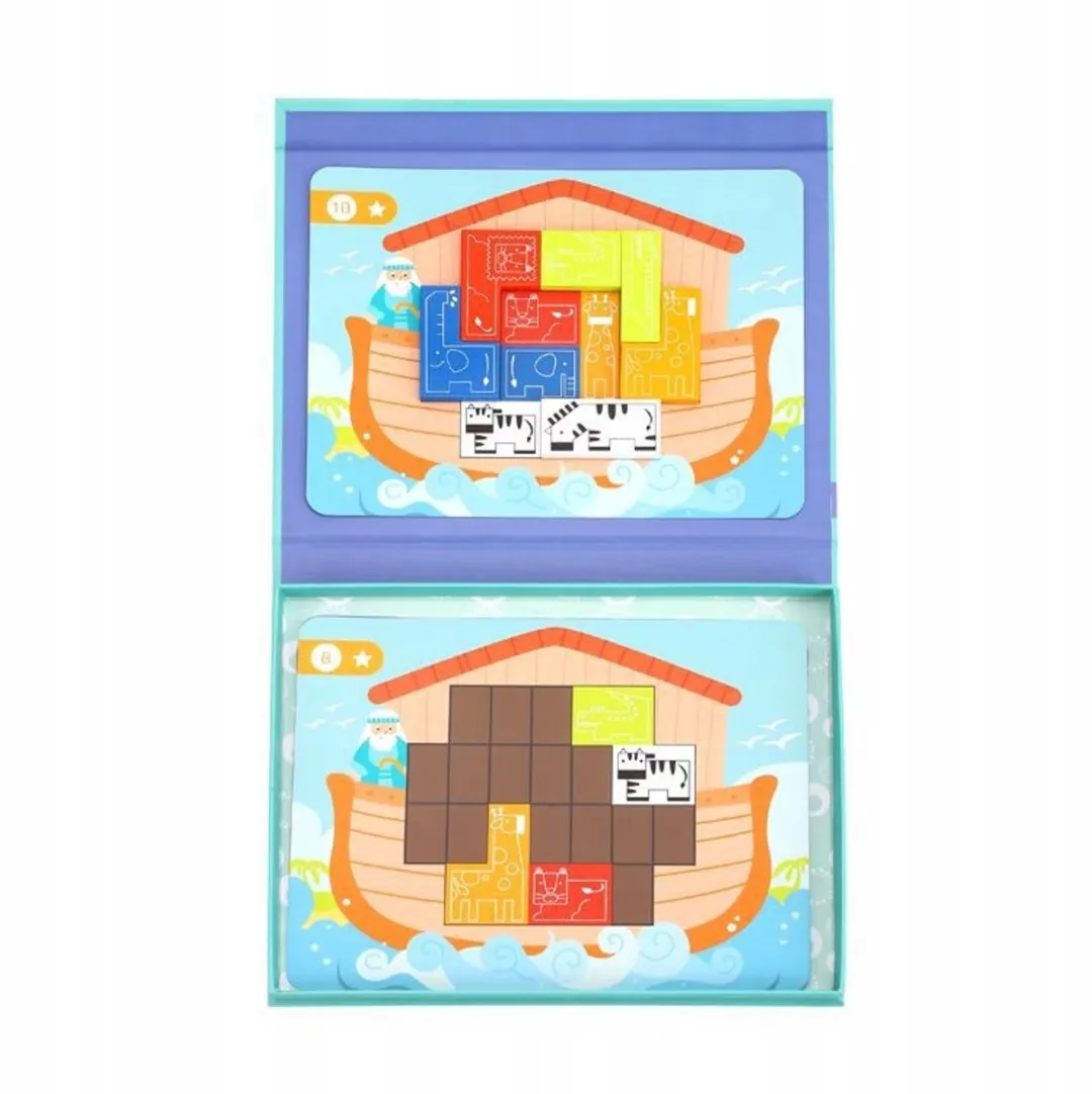 Tooky Toy Houten Puzzel Ark van Noach - 10 Stuks - Meerkleurig