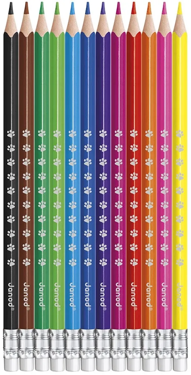 Janod Colo Uitwisbare Potloden - 12 Stuks Multikleur
