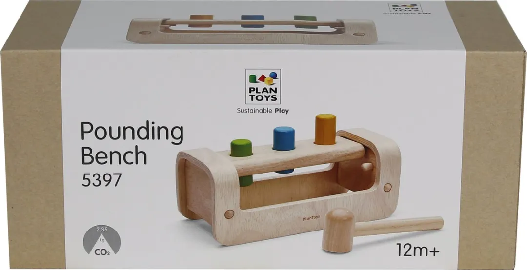Plantoys Houten Stampende Bank - Meerkleurig