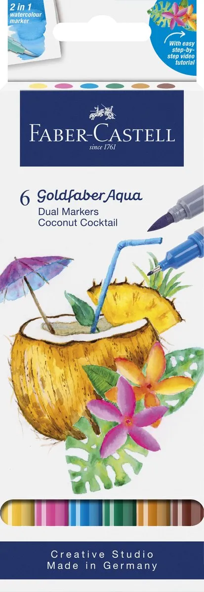 Faber-Castell Goldfaber Duo Aquarelmarker 6 Stuks