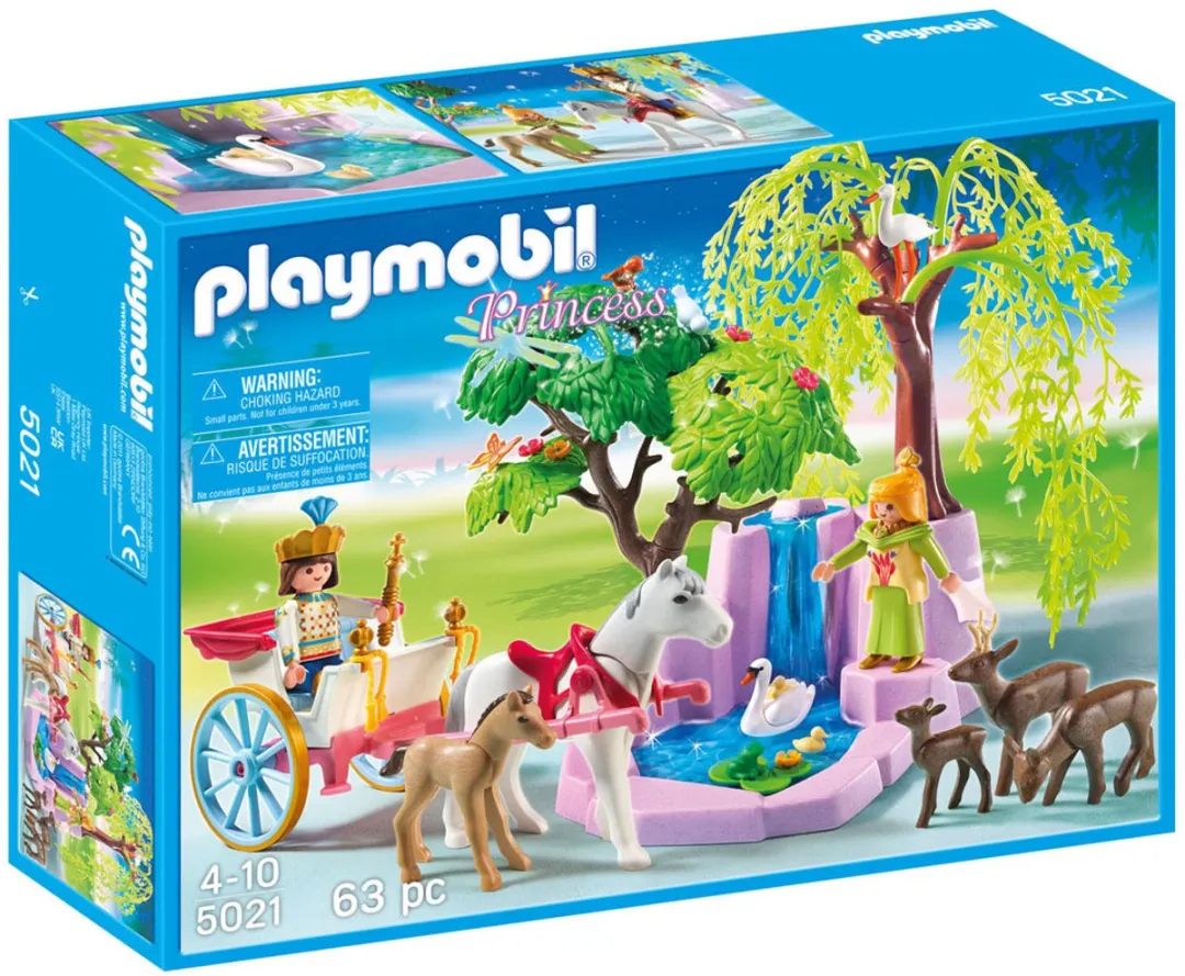 Playmobil Prins en Prinses met Koets en Waterval 5021