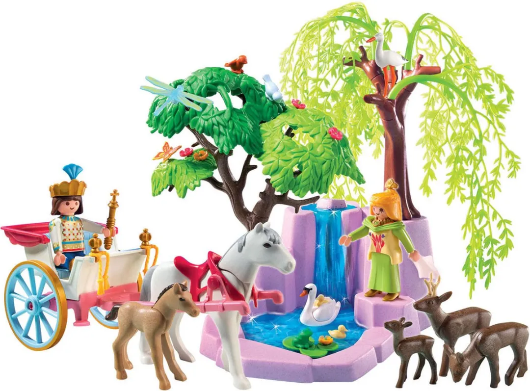 Playmobil Prins en Prinses met Koets en Waterval 5021