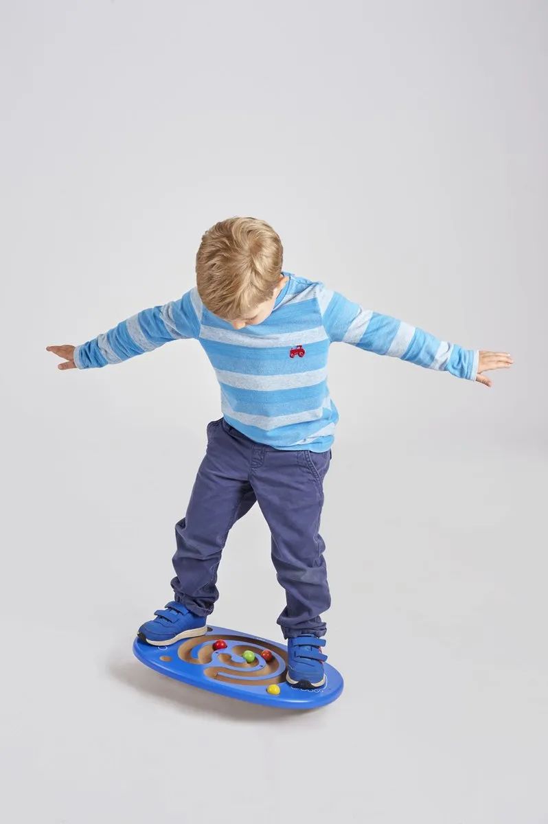 Vigatoys Trace & Balance Balansspel - 1 Staand Bord + 4 Houten Ballen