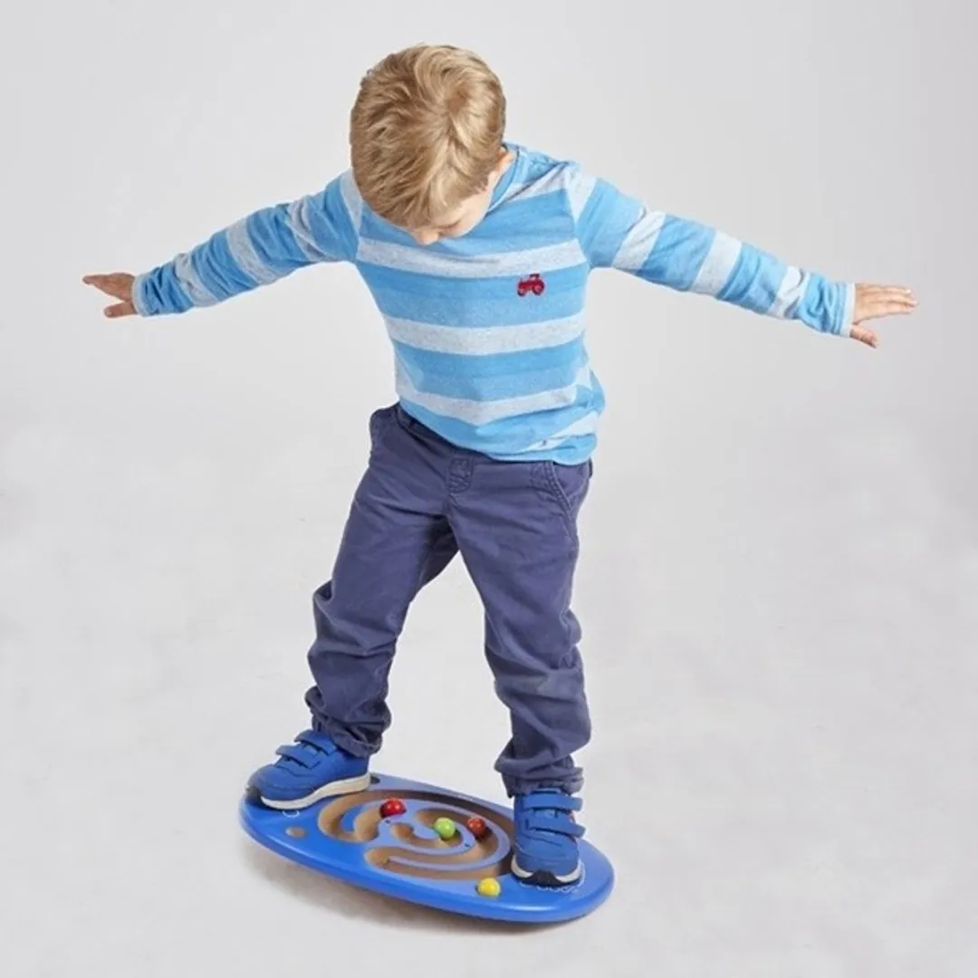 Vigatoys Trace & Balance Balansspel - 1 Staand Bord + 4 Houten Ballen