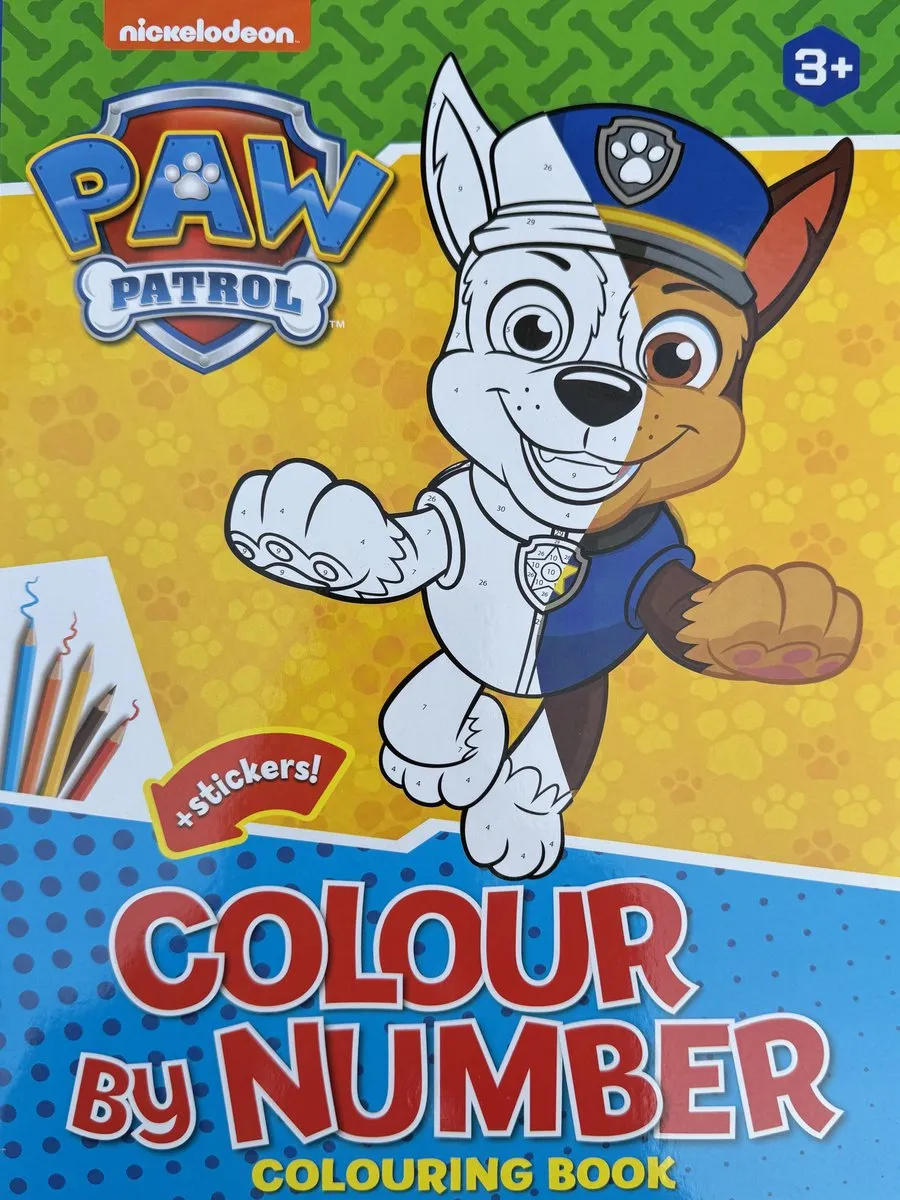 Nickelodeon Paw Patrol Kleuren op Nummer - 34 Pagina's - 45 Stickers - Groen