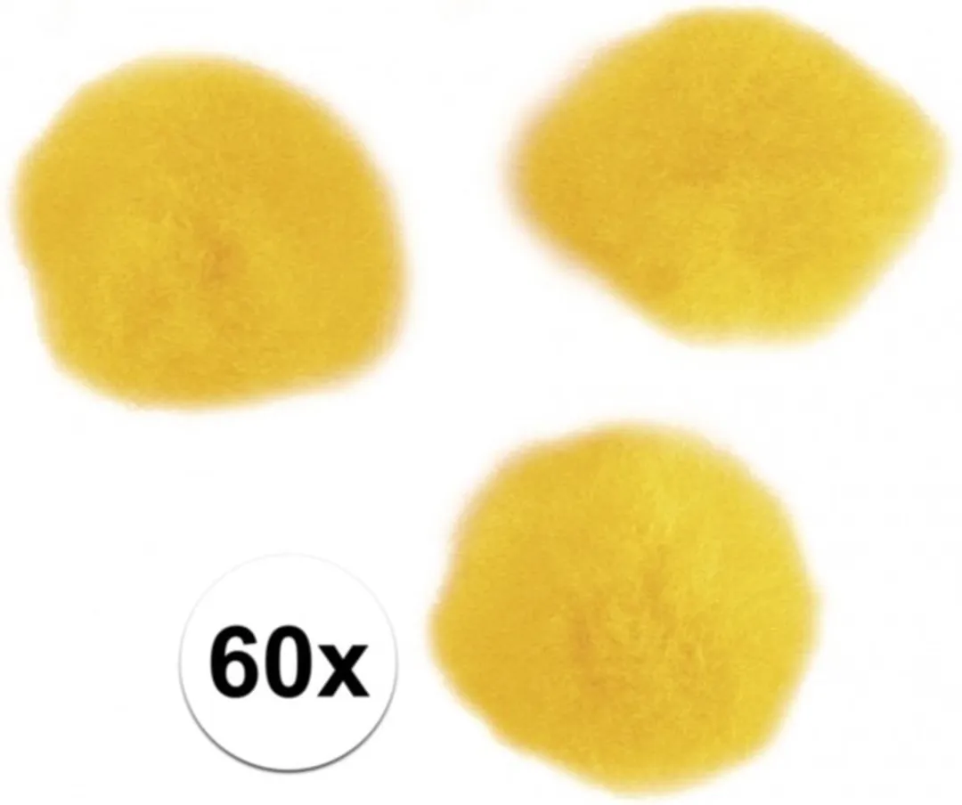 Rayher Hobby Pompons Geel 15mm - 60 Stuks
