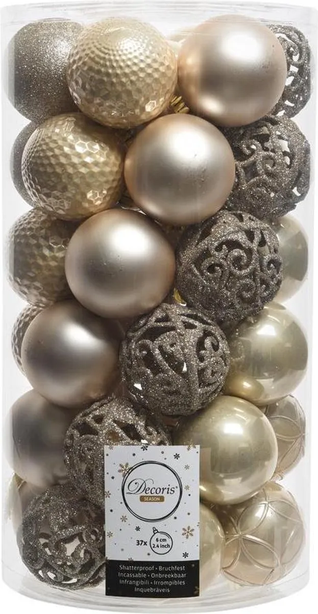Decoris Kerstballenset 37 Stuks - 6cm - Goud
