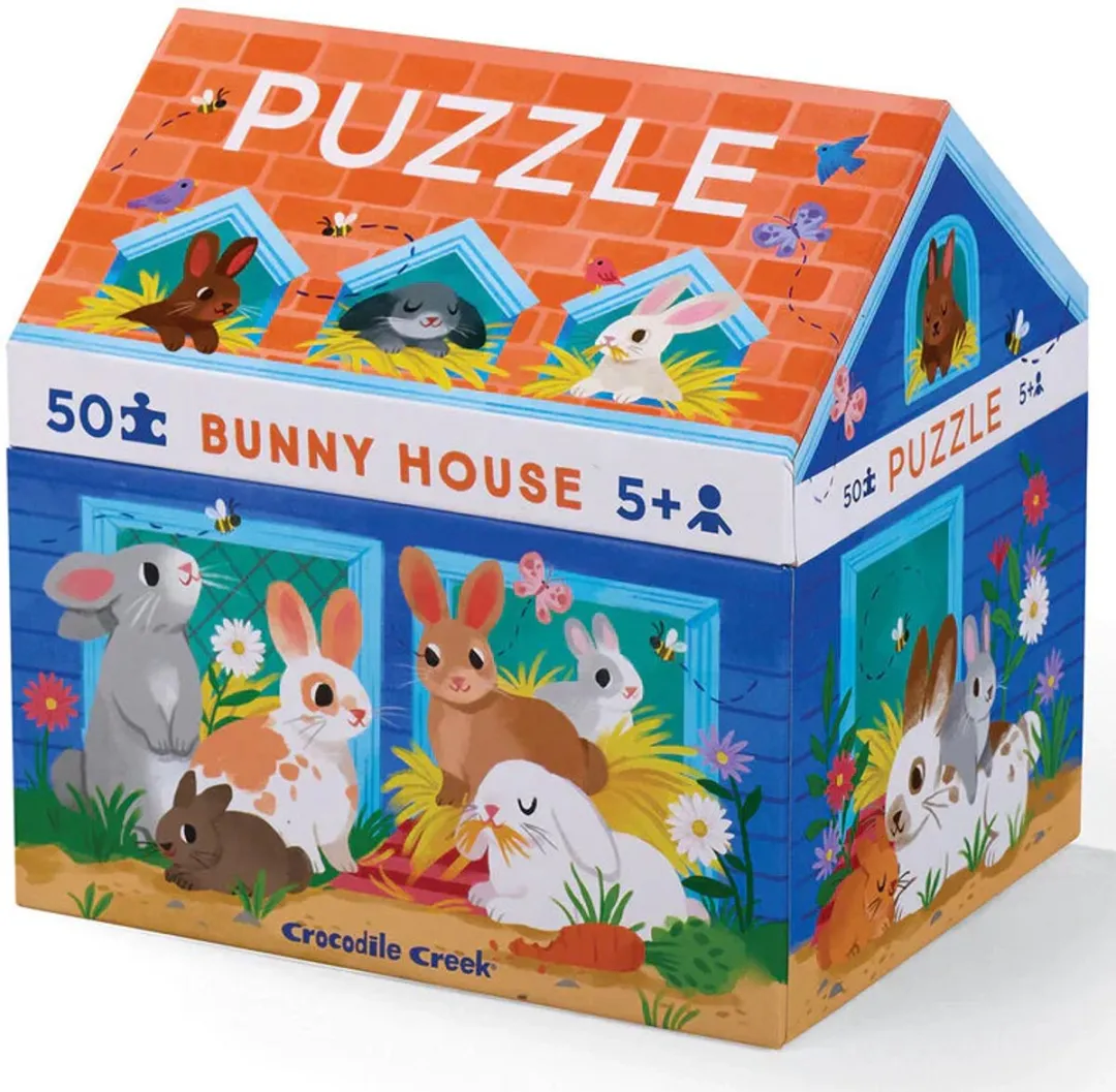 Crocodile Creek Puzzel Bunny House 50 Stuks - Meerkleurig