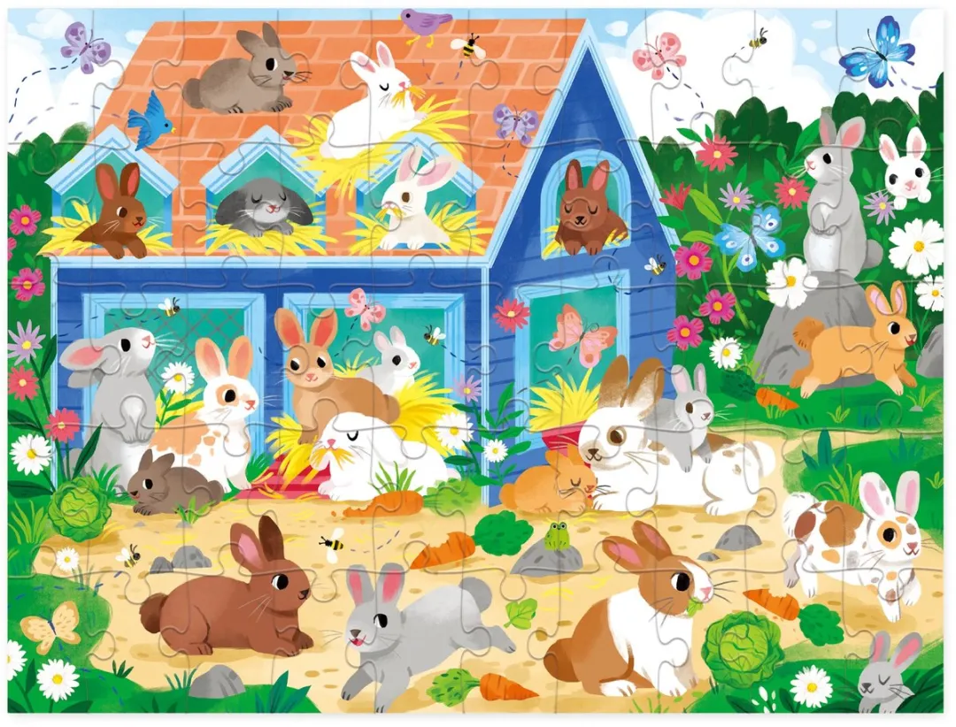 Crocodile Creek Puzzel Bunny House 50 Stuks - Meerkleurig