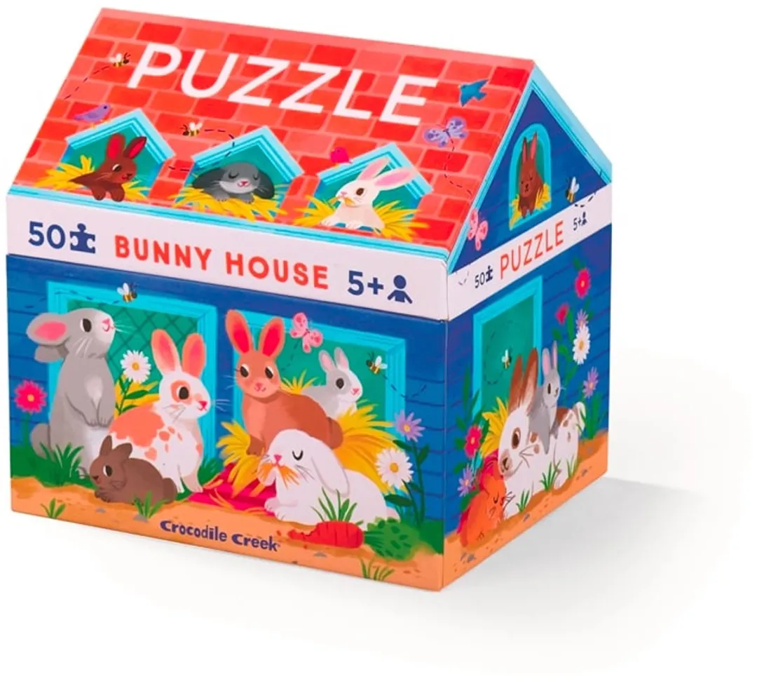 Crocodile Creek Puzzel Bunny House 50 Stuks - Meerkleurig